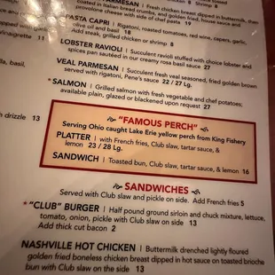 menu