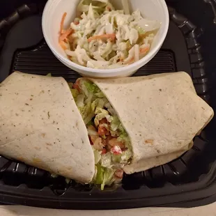 Cajun Shrimp Wrap and Slaw