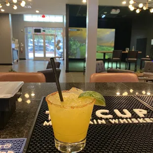 a margarita on the bar
