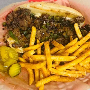 Philly baskets, beef or chicken. Always on the menu!