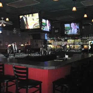 the bar and televisions