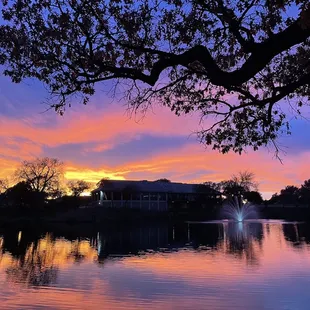 Cotton candy sky over the clubhouse...