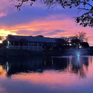 December sunset over the clubhouse..,