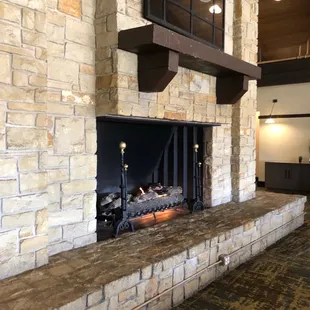 Cozy fireplace made for a Hallmark movie!