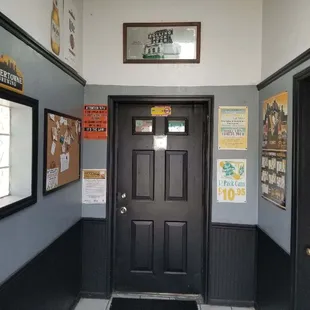 the entrance to the building