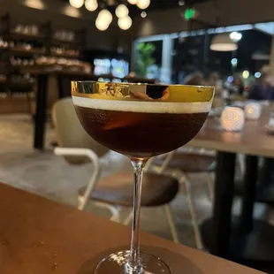 Loved the orange flavor in my espresso martini. Very fresh and this coupe is everything.