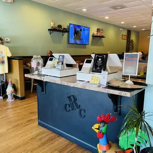 the front desk of a restaurant