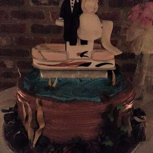 Grooms cake...Our first date was on my husband&apos;s boat;) And it&apos;s where I was proposed to!!!