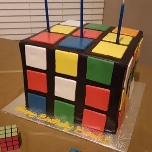 My 80s themed rubiks cube birthday cake