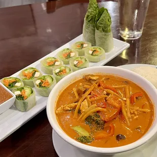 Fresh Roll and Red Curry