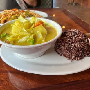 Yellow Curry and Brown Rice