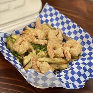 Shrimp &amp; Chips (+$3 for Garlic Fries)