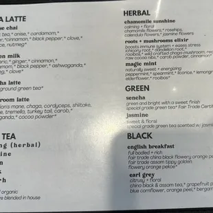 Menu as of 4 Sep 2023