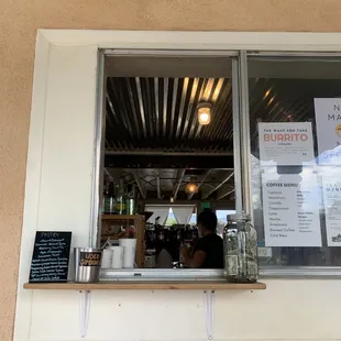 a person sitting at a counter