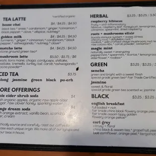 menu