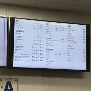 Food and Coffee Menu