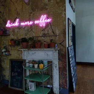 Inside the shop, one of the corners