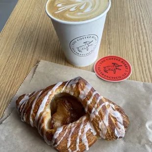 Latte and Fruit Danish