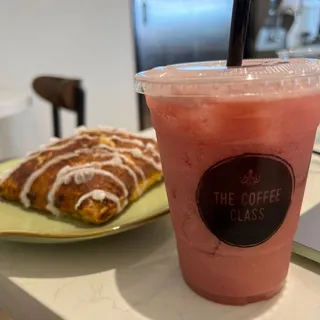 Strawberry Coconut Hibiscus Shaken ICED Tea #
