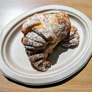 05/17/23 Strawberry Croissant - Fresh Strawberries, Cream Cheese Blend Filling, Powdered Sugar