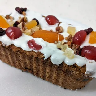 12/6/22 Fruitcake Scone - Grand Marnier Syrup, Fruit, Nuts