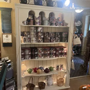 a display of coffee and teas