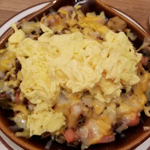 Breakfast Skillet with bacon added. Delicious!