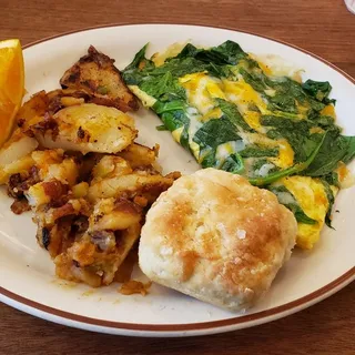 Fresh Spinach & Cheese Omelette