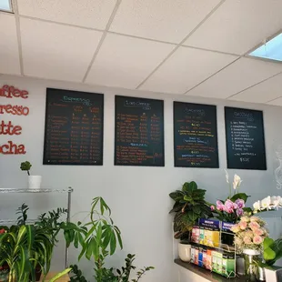Menu boards.