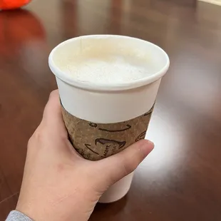 a hand holding a cup of coffee