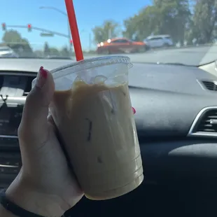 Iced white mocha with peppermint