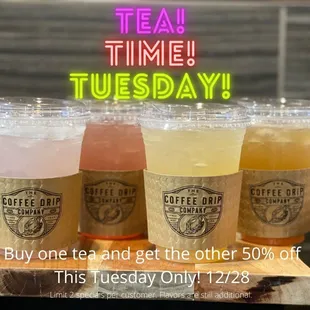 Come grab a tea or 2 this Tuesday.