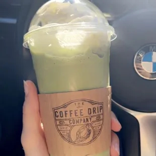 Matcha Frap with oat milk and whip