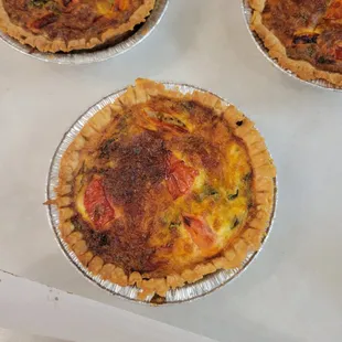 four pies on a table