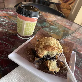 Caramel Macchiato and Blueberry Muffin