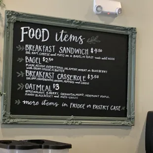the menu