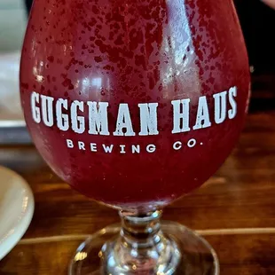 Blackberry pomegranate sour from the brewery