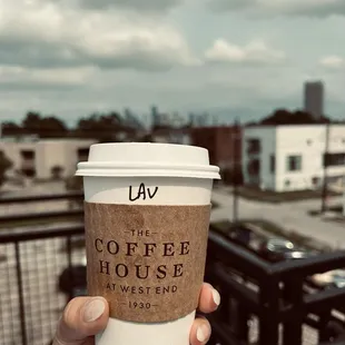 Rooftop view, 4th floor and lavender latte