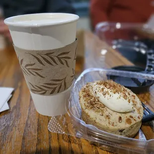Pumpkin chai and Maple Pecan cheesecake. Both very yum!