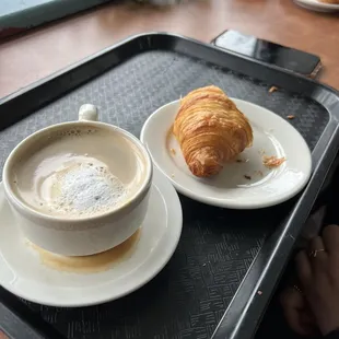 Croissant and latte