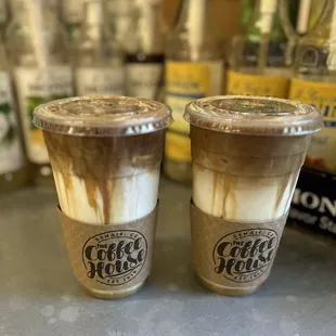 two cups of iced coffee