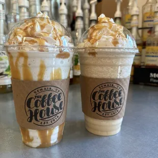 two cups of iced coffee