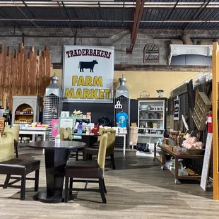 the interior of a farm market