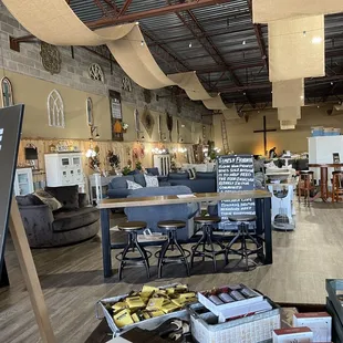 the interior of a coffee shop