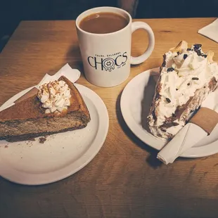 Gluten free chai cheesecake and chocolate cream pie!