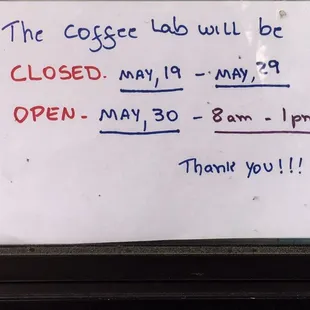 Closed between spring and summer. 5/23/17