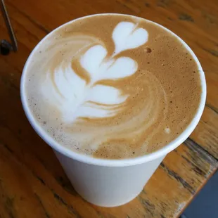 Tree latte art on a mocha