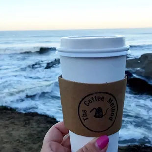 Coffee Method chai tea latte on the cliffs - ahhh