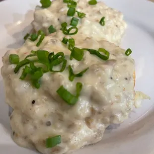 Homemade Biscuit and gravy with sausage...