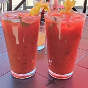 Enjoy a Bloody Mary on a sunny day.